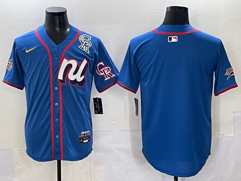 Men 2025 Colorado Rockies Blank Blue All star Nike MLB Jersey style 01->colorado rockies->MLB Jersey